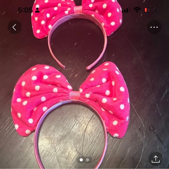 Large polka dot pink bow headbands - Picture 1 of 2
